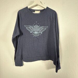 Synergy Womens Organic Cotton Owl Graphic Sweatshirt XL Crew Neck Pullover New